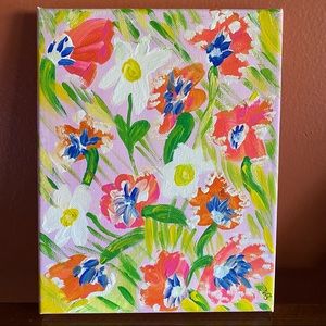 Original “Poppin Color” acrylic painting 7x9 on canvas